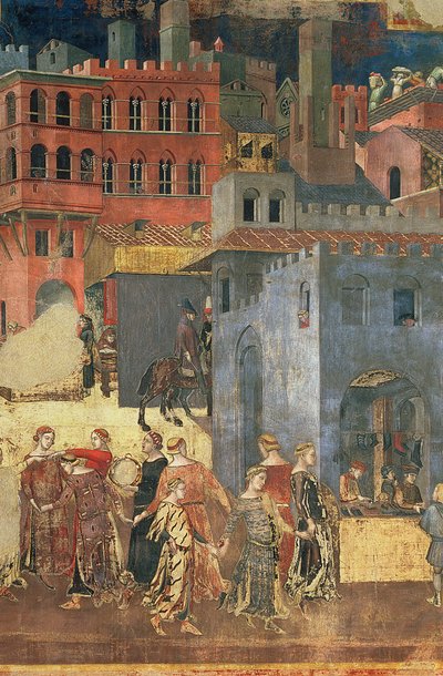 市の良い政府、57868フレスコ画の1338-40詳細 作： Ambrogio Lorenzetti